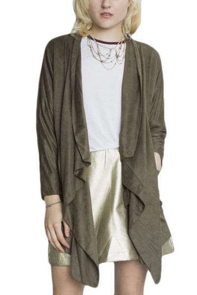 Libby Story Easy Breezy Suede Jacket in Olive