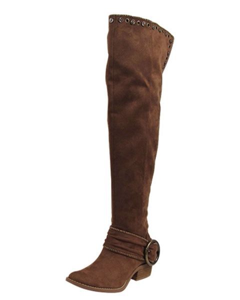 Not Rated Belicia Over The Knee Boot in Tan 