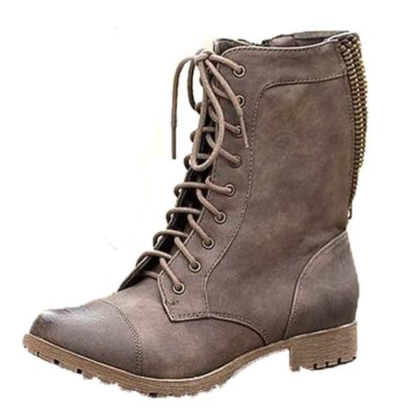 Not Rated Taupe Big Valley Lace Up Combat Boot