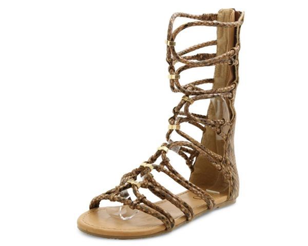 XOXO Gizella Tan Snake Gladiator Sandals