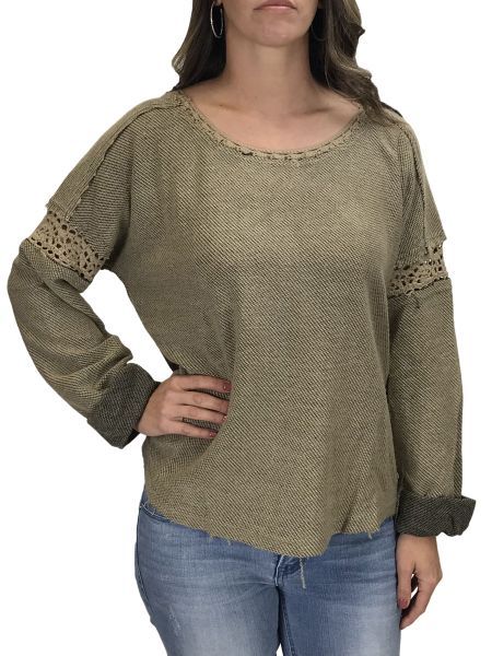 By Together Mocha Over Sized Crochet Sweater