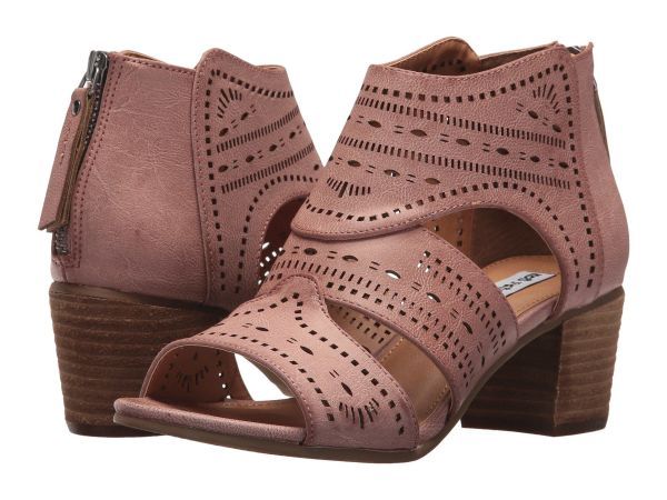 Not Rated Taina Perforated Peep Toe Ankle Boots in Rose