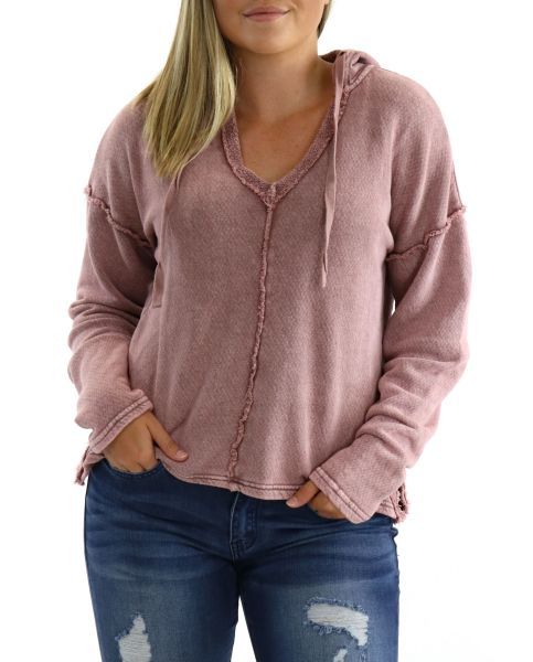 White Crow Marana Vintage Oversized Pull Over Hoodie in Rose Taupe