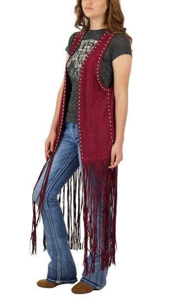 Crazy Train Wyoming Wine Studded Duster 