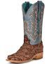 Corral Ladie's Brown And Blue Fish Embroidery Boots A4205