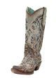 Corral Taupe Multicolor Inlay and Studs Boots