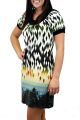 Aryeh Black and Blue SS Print Dress