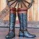Corral Black and Tan Braided Collar and Harness Equestrian Boots 