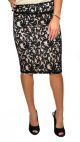Hazel H71902 Black and Nude Lace Pencil Skirt