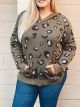 Leopard Hoodie Sweater Plus Size