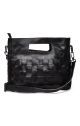 Bed Stu Orchid Woven Leather Bag in Black Rustic