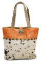 Paige Wallace Golden Tan Tooled Top Tote