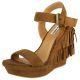 Not Rated Tan Roaring Ruby Fringe Wedges