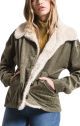 White Crow McNeal Corduroy Sherpa Jacket in Dusty Olive