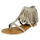 Not Rated Taupe Xenia Fringe Studded Sandal